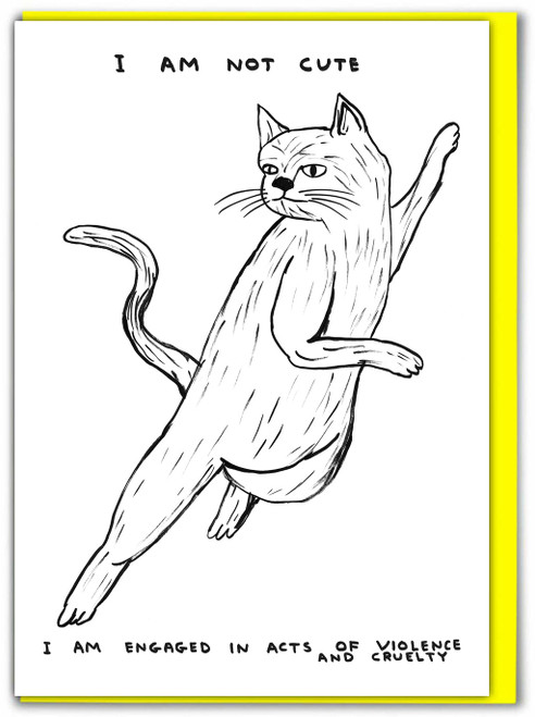 Funny I Am Not Cute Birthday Card By David Shrigley