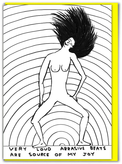 Funny Very Loud Beats Birthday Card By David Shrigley
