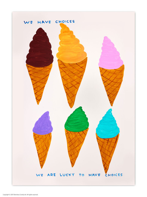 Funny We Have Choices Postcard By David Shrigley