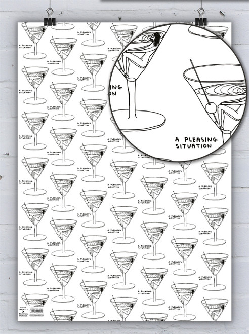 Funny Gift Wrap - Pleasing Situation - Quality Wrapping Paper By David Shrigley