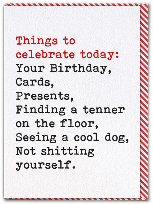 Rude Birthday Card Things To Celebrate