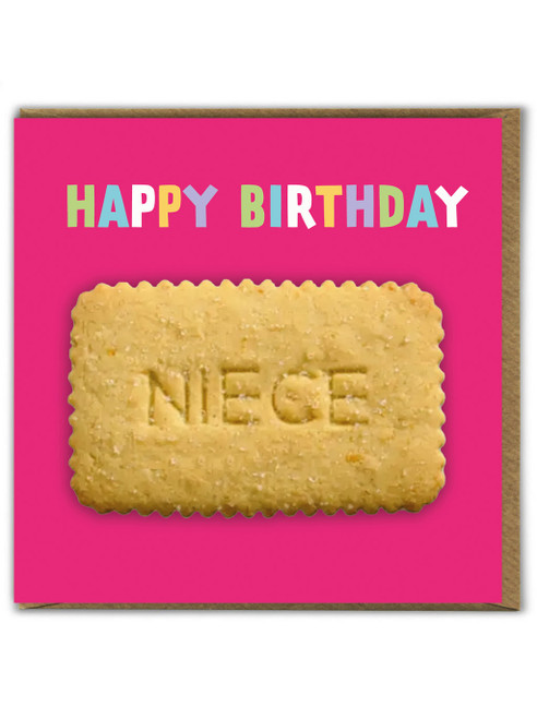 Funny Niece Biscuit Card By Brainbox Candy