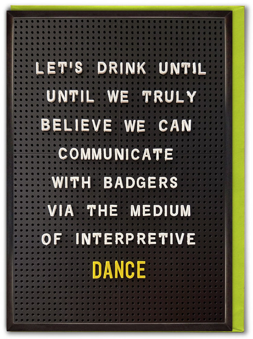 Funny Birthday Card Communicate With Badgers By Brainbox Candy