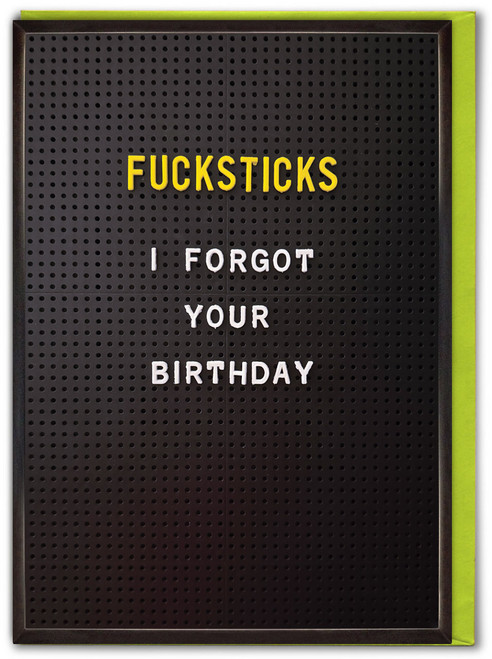 Rude Belated Birthday Card Fucksticks By Brainbox Candy