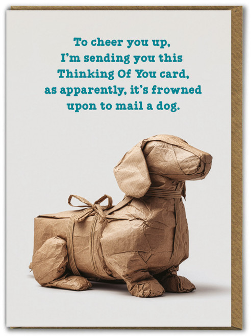 Funny Thinking Of You Dog Card By Brainbox Candy
