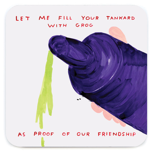 Funny Coaster - Tankard With Grog By David Shrigley