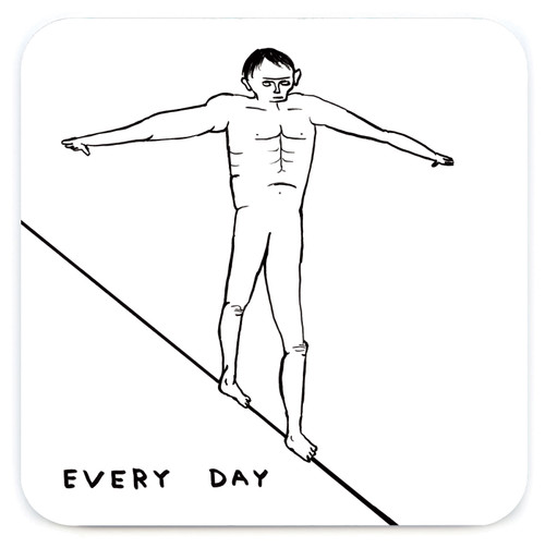 Funny Coaster - Everyday Tightrope By David Shrigley