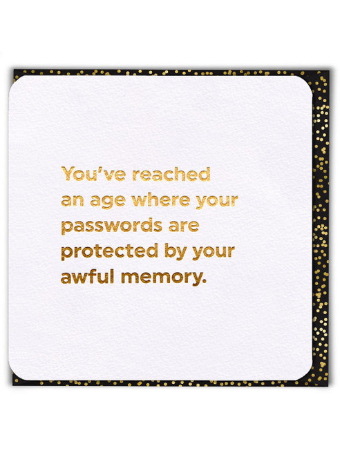 Funny Birthday Card (Gold Foiled) Password Protection