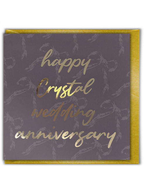 15th Crystal Wedding Anniversary Card (Gold Foiled) By Ciess Prints