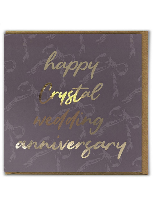 15th Crystal Wedding Anniversary Card (Gold Foiled) By Ciess Prints
