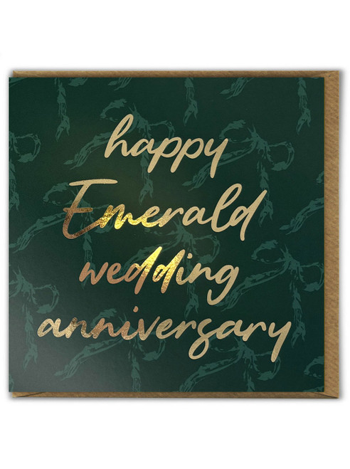 55th Emerald Wedding Anniversary Card (Gold Foiled) By Ciess Prints