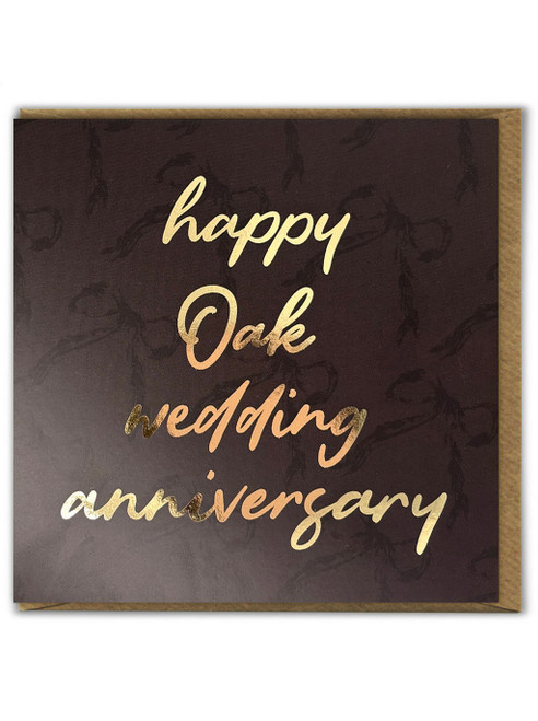80th Oak Wedding Anniversary Card (Gold Foiled) By Ciess Prints