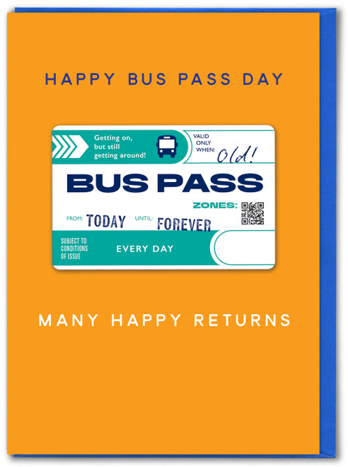 Funny Bus Pass 3D Birthday Card