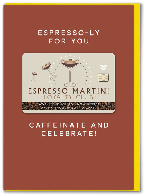 Funny Espresso Martini 3D Birthday Card