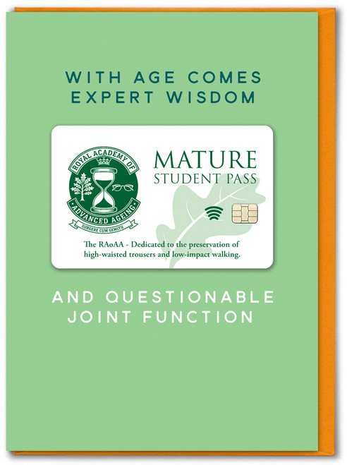 Funny Mature Student 3D Birthday Card