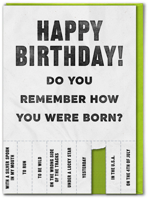Funny How Were You Born Birthday Card