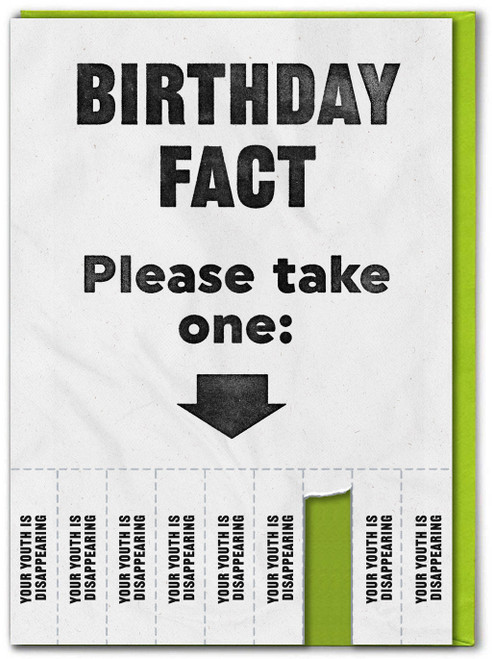 Funny Youth Disappearing Birthday Card