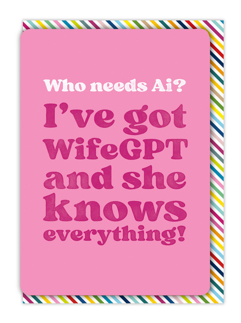 Funny WifeGPT Birthday Card By Brainbox Candy