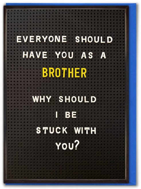 Funny Brother Stuck With You Birthday Card By Brainbox Candy