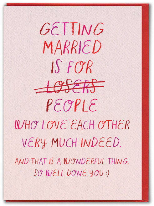 Funny Getting Married Losers Card By Brainbox Candy