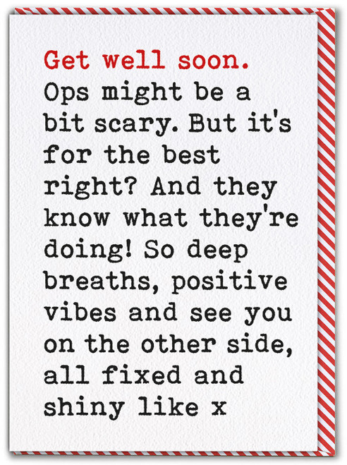 Funny Ops Are Scary Get Well Soon Card By Brainbox Candy