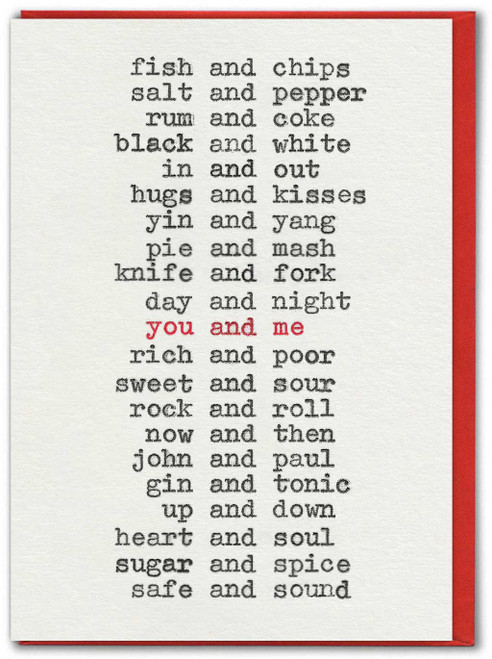 Funny You And Me Card By Hayden Kays