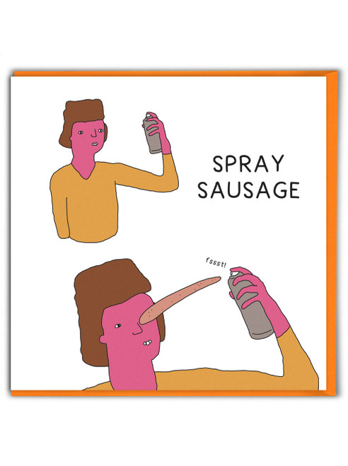 Funny Spray Sausage Birthday Card By Otherwhats