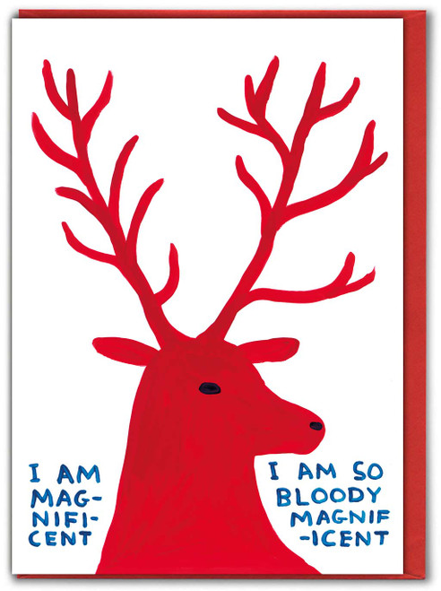 Funny I Am Magnificent Christmas Card By David Shrigley