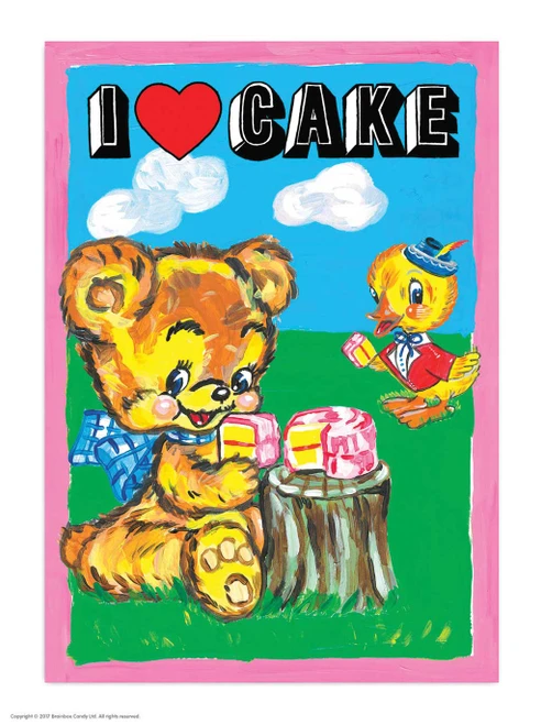 Funny Postcard I Love Cake By Magda Archer