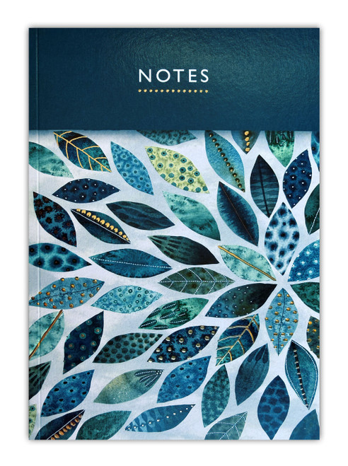 Beautiful Blue Leaves A5 Notebook By Essoldo Design