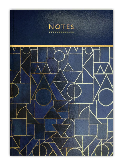 Stunning Blue Geometric A5 Notebook By Essoldo Design 