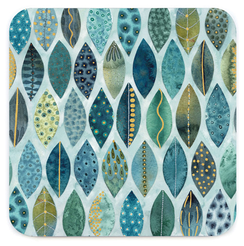 Pretty White Leaves Coaster By Essoldo Design