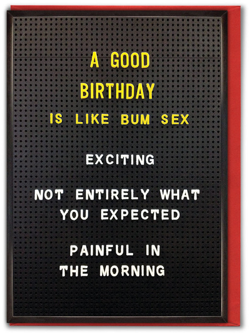 Rude Birthday Card Birthday Anal