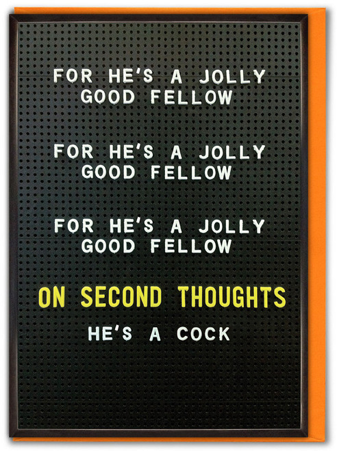 Rude Birthday Card Jolly Good Fellow By Brainbox Candy