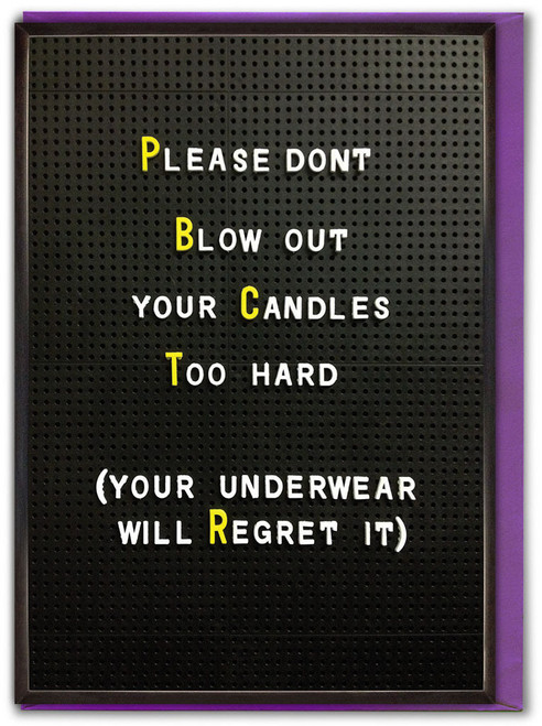 Funny Birthday Card Don't Blow Too Hard By Brainbox Candy