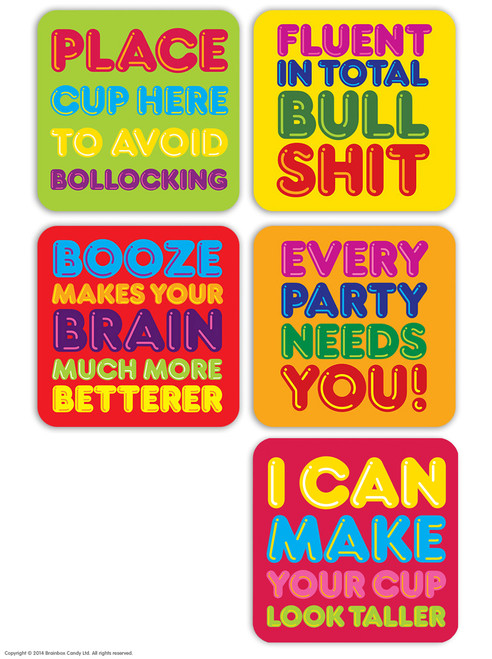 Rude Pack of 5 Funny Coasters