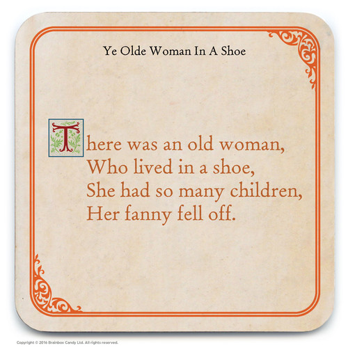 Rude Coaster - Woman In Shoe By Brainbox Candy
