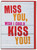 Missing You Card - Miss You Wish I Could Kiss You By Brainbox Candy