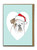 Cute A6 Bulldog Dog Christmas Card By Fran Hooper