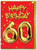 60th Birthday Card - Age 60 Balloon Red By Brainbox Candy