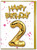 2nd Birthday Card - Age 2 Pink By Brainbox Candy