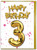 3rd Birthday Card - Age 3 Pink