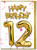 12th Birthday Card - Age 12 Balloon Pink
