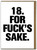 Rude 18th Birthday Card - 18 For Fucks Sake By Modern Toss