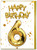 6th Birthday Card - Age 6 Balloon Gold