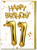 11th Birthday Card - Age 11 Balloon Gold By Brainbox Candy