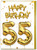 55th Birthday Card - Age 55 Balloon Gold By Brainbox Candy