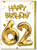 62nd Birthday Card - Age 62 Balloon Gold By Brainbox Candy