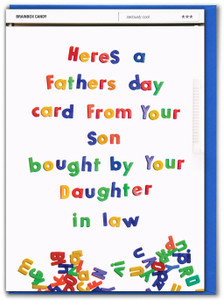 Funny Father's Day Card Bought Your Daughter in Law By Brainbox Candy