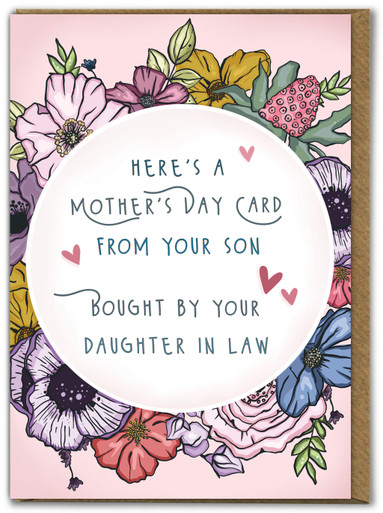 Funny Mother's Day Card From Your Son Bought By Daughter In Law By